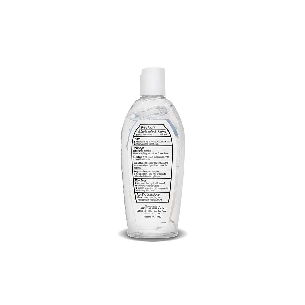 18350 Safetec® 66.5% ethyl alcohol with aloe vera Hand Sanitizer (4-oz citrus scented flip top bottle)